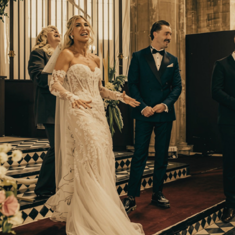 coloured wedding photo